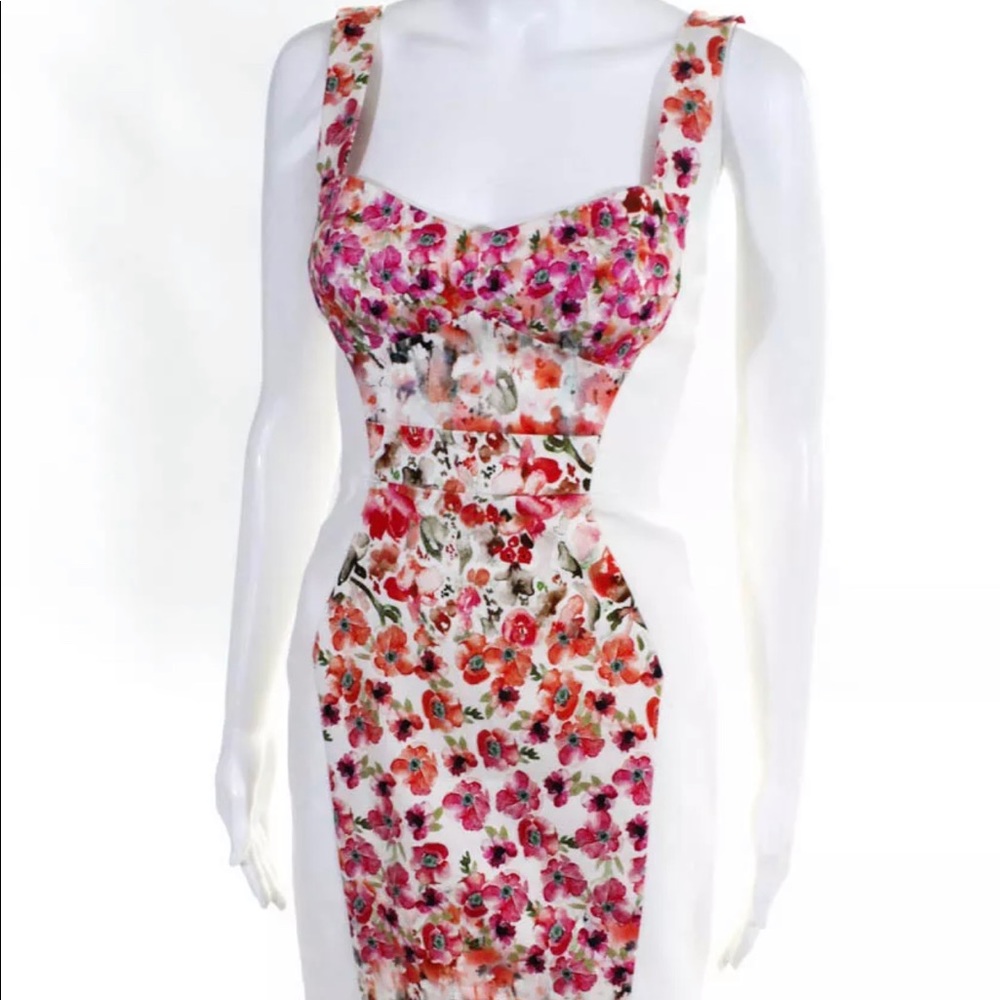 Black Halo Floral Sleeveless Sheath Dress, size 0